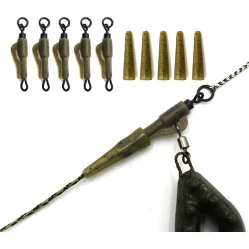 10PCS Carp Fishing Accessories Kit Lead Clip Tail Rubber Swivel For Carp Fishing Rig Method Feeder Tools For Carp Fishing Tackle