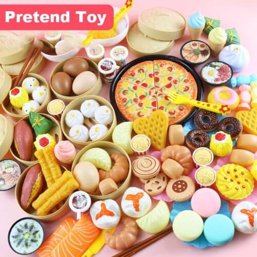 104Pc Cutting Breakfast Food Pretend Play Kids Kitchen Game Toys Miniature Safety Food Sets Educational Classic Toy for Children
