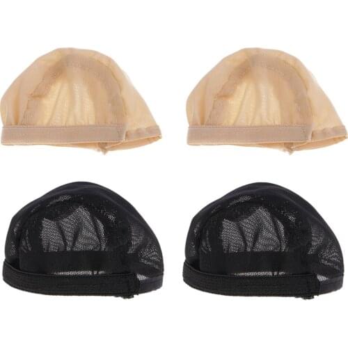 2 Piece Miniature Wigs Cap Wig Cap Headgear For 1/4 DOD BJD Doll Wig DIY Making