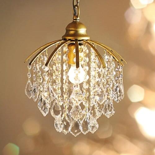 American Village Creative Simple Crystal Ceiling Light Single Head Bedroom Aisle Bar Light European European Crystal Light