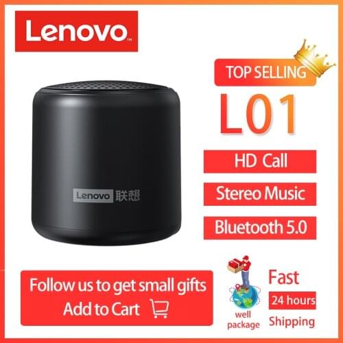 Lenovo L01 TWS Bluetooth Speaker Portable Outdoor Loudspeaker Wireless Mini Column Stereo Music Surround Bass Box Waterproof