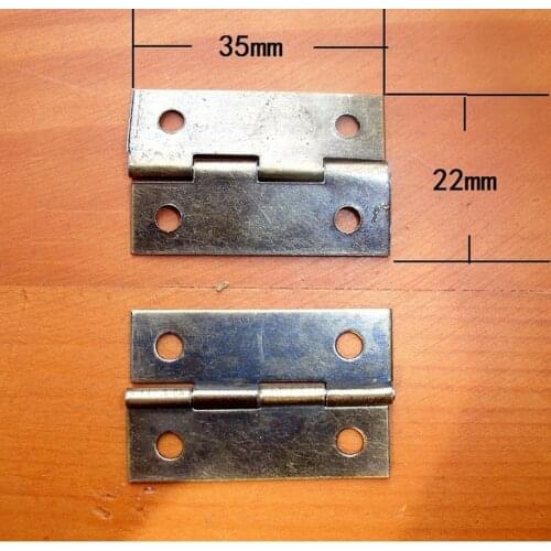 Bronze Metal Cabinet Door Luggage Hinge,4 Holes Decor,Furniture Decoration,Antique Vintage Old Style,35*22mm,60Pcs