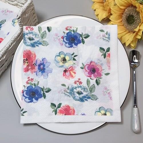 20Pcs/Bag Napkins Paper Decoupage Tissues Flowers Paper Napkins for Wedding Birthday Decorative Party Supplies Hot Sale