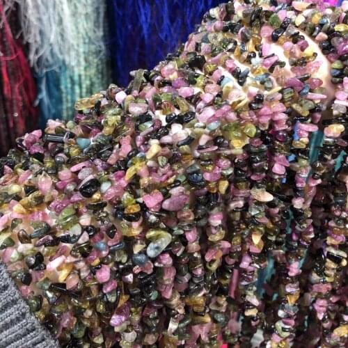 Natural Stone Beads Irregular Shape Tourmaline Gravel Loose Shpacer Beaded for Jewelry Making Necklace DIY Bracelet Accessories