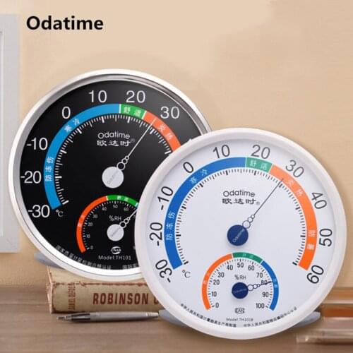 Odatime Standing/Hanging Round Thermometer Hygrometer, Household Indoor And Outdoor Temperature And Humidity Measurement Tool