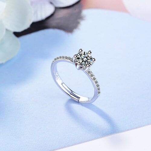 CHX34 925 sterling silver romantic love ring jewelry shiny cz zircon lady finger wedding rings wholesale no fade hot sell