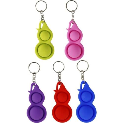 Fidget Simple Dimple Toy Stress Relief Hand Keychain Bag Pendant Creative Extrusion Pea Bean Funny Gadgets Decompression Toys