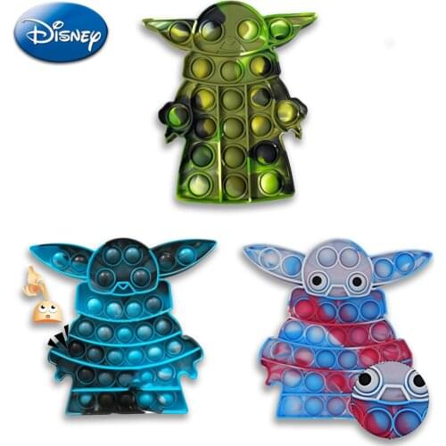 Disney Baby Yoda Push Bubble Sensory Fidget Toys Squishy Antistress Reliever Adult Child Funny Anti-Stress Kawaii Kids Xmas Gift