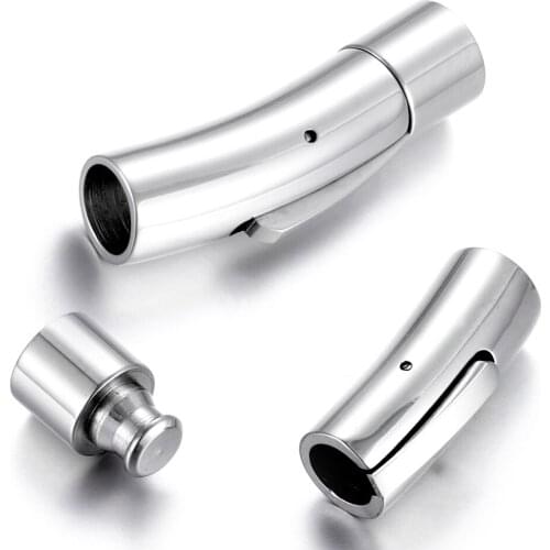 Stainless Steel Curved Bayonet Clasps for Bracelet Connectors DIY Jewelry Making Closure Accessories