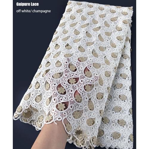 Classic smooth cotton Guipure Lace Very soft African Cord lace Nigerian Swiss garment cloth Skin Healthy top quality 5 yards/pc