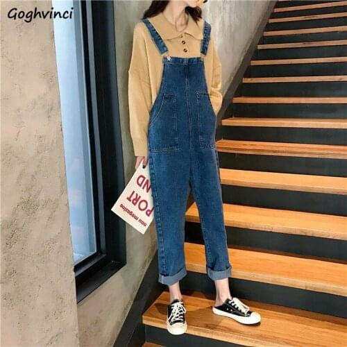 Jumpsuits Women Spring Loose Oversize S-5XL Denim Trousers Ladies Student Fashion Ins Leisure Daily Straight Ulzzang Chic New