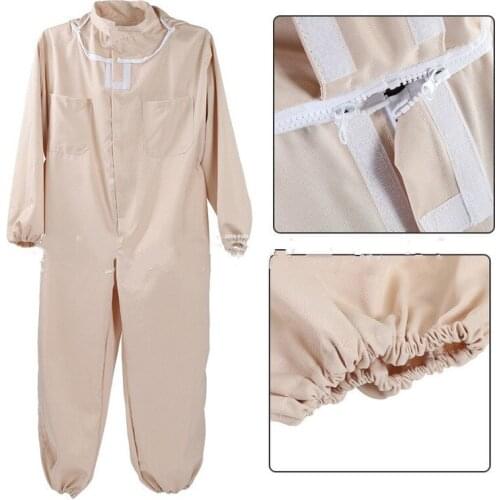 Clothing bees and beekeeping suitAnti-bee suit One-piece beige space suit Anti-bee sting anti-bee suit Bee protection tool