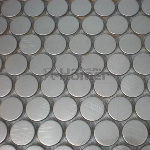 Round silver drawbench stainless steel mosaic tiles kitchen backsplash 12x12", HME8021, kitchen backsplash home decor