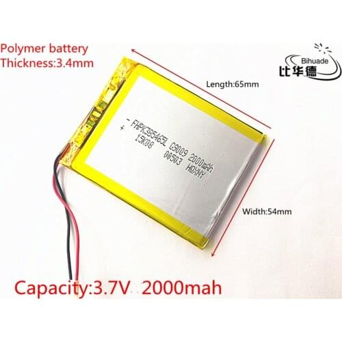 3.7V 2000mAh Lithium Polymer LiPo Rechargeable Battery cells For PAD GPS PSP Vedio