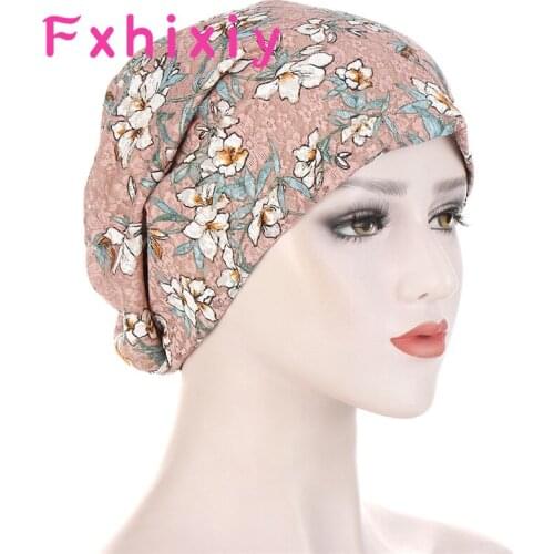 Fashion Summer Breathable Thin Turban Hat Lace Muslim Head Cover Round Sleep Hat Night Cap Women Elegant Bonnet Hat Headwrap
