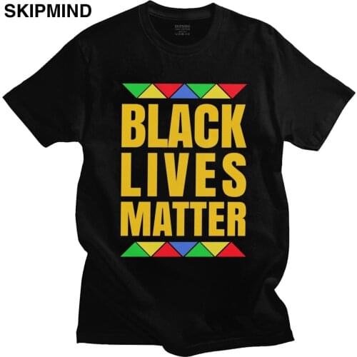 2020 Black Lives Matter T Shirt Men Pure Cotton Slogan T-shirt Fashion Short Sleeve American African Pride Tee Top Clothing Gift
