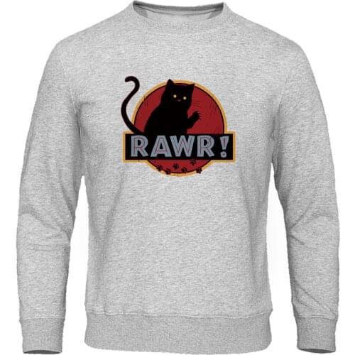 Funny Monster Tops Rawr Cat Male Hoodies High Quality Mens Hoodie Sweatshirts Autumn Winter Brand Pullover Hip Hop Streetwear
