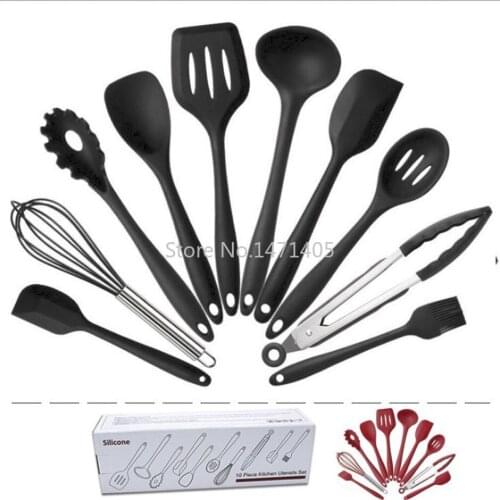 Simple and Creative Silicone Kitchenware 10 Pieces Non-stick Cookware Set Kitchen Tools Baking Utensils