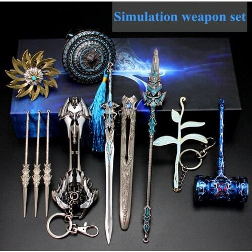 Seiko Metal Weapon Model Set Gift Box Tang San Douluo Anime Peripheral Boy Gifts Alloy Children Toy Collection Desk Decoration