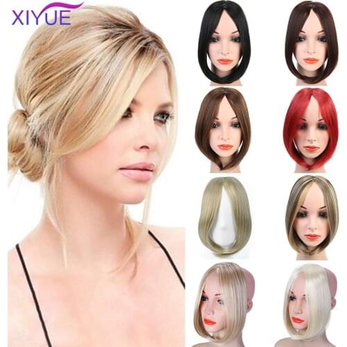 XIYUE Fringe Clip In Hair Bangs Hairpiece Clip In Hair Extensions Heat Resistant Synthetic Fake Bangs Hair Piece Hair Pad/Bangs