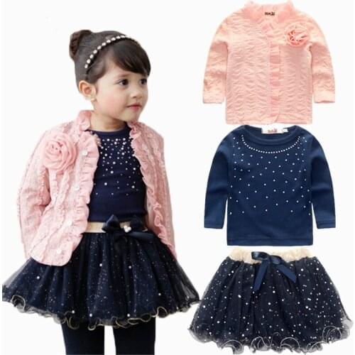 Toddler Girl Clothes 2t Korean Kids Clothes Little Girl Christmas Outfit Autumn Skirt Suits Styles Girls Clothing Sets