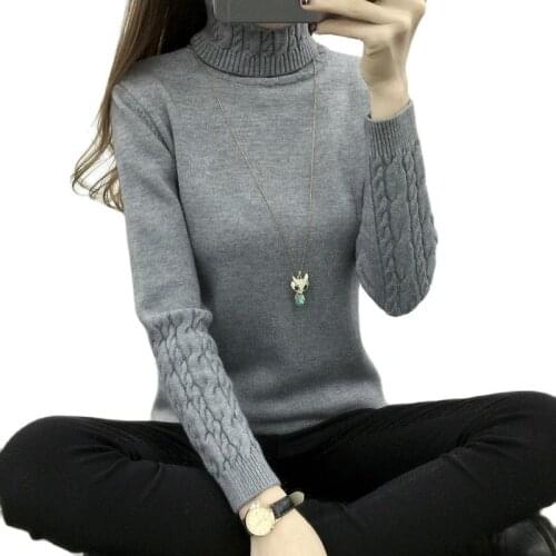 OHCLOTHING Women Sweaters Pullovers Fashion turtleneck women Knitted twisted thickening slim pullover 2021