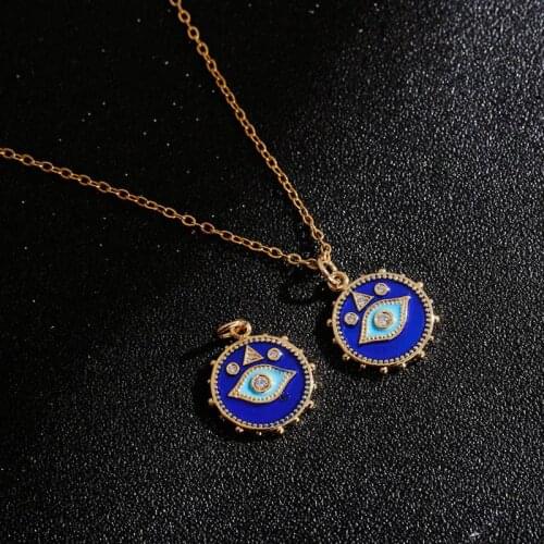 Fashion Turkish Blue Evil Eyes Necklaces For Women Luxury White CZ Devil Pendant Necklaces Choker Jewelry