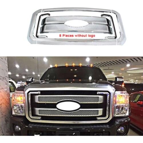 Loyalty For NINTE Ford F250 F350 2011-2016 Front Mesh Grille Super Duty Chrome Grill Cover Car Styling Accessories