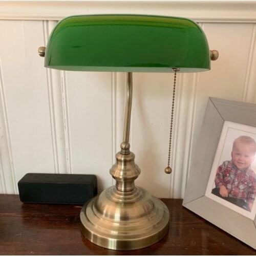 Promotion! Green color GLASS BANKER LAMP COVER/Bankers Lamp Glass Shade lampshade