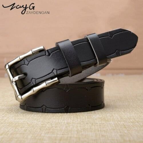 New Belts for Women Trendy Bamboo Pin Buckle Causal Dress Leather Strap Female Ceinture Jeans Luxury Women Belt Genuine Leather