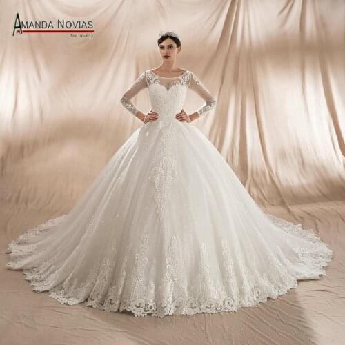 Robe de mariee 2020 Fashion Wedding Dress Puffy Ball Gown Long Train Bridal Dress