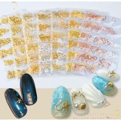 Chic Mixed Hollow Geometric Metal Frame Nail Art DIY Decor Rivet Manicure Tool Nail Art & Tools