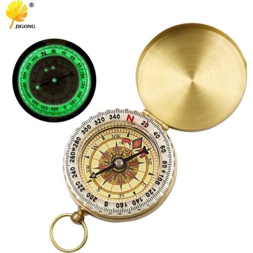 Pure copper clamshell compass compass outdoor multifunctional metal compass with luminous pocket watch