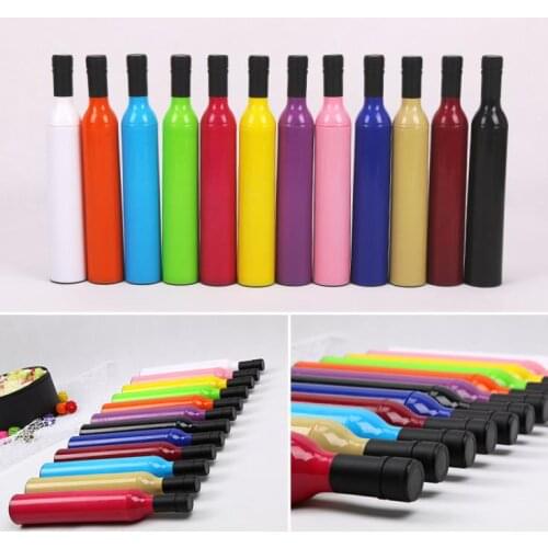 Wine Bottle Foldable Umbrella Sun and Rain Foldable Umbrellas Customized Logo Silver Colloid Umbrella Creative Kids Gift SN1172