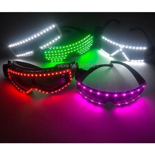 Performance Dance Glow Party Supplies Led Strip Goggles Mad Masquerade Eyewear Holiday Lighting Outdoor Sport Cycling Sunglasses