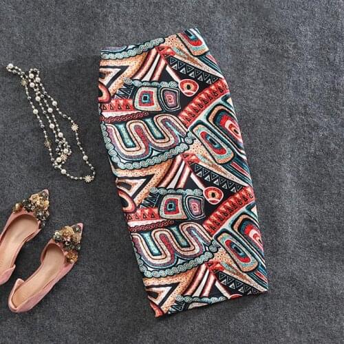 National Style Spring and Summer New 2020 Slim and Slim Skirt, Hip Over Knee, Medium and Long Pencil Skirt, Womens Package Mail