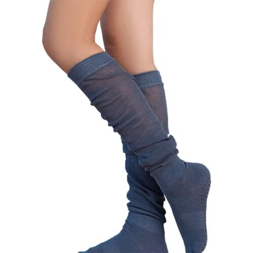 Women Five-toe Yoga Socks Summer Cotton Thin Slouch High Sports Socks Fitness Pilates Exercise Anti-slip Dot Split Toe Stockings