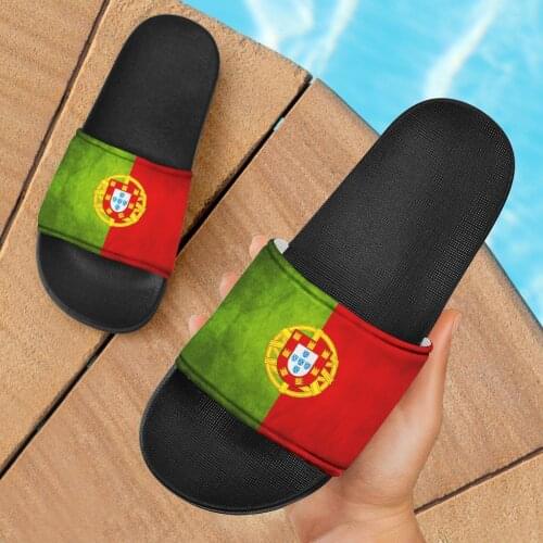 INSTANTARTS 2021 Hot Sale Women Flip Flop Brand Design Flag Of Portugal Printed Home Slipper for Ladies Summer Outdoor Sandal