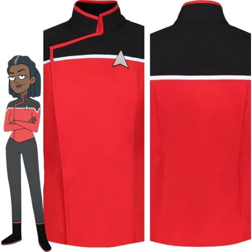 Star Cosplay Trek Lower Decks Season 1 Cosplay Costume Women Uniform Red Coat Halloween Carnival Jacket Costume