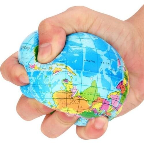 2pcs Stress Relief World Map Foam Ball Atlas Globe Palm Ball Planet Earth Ball Adult Kids Novelty Funny Gadgets Anti Stress Toys