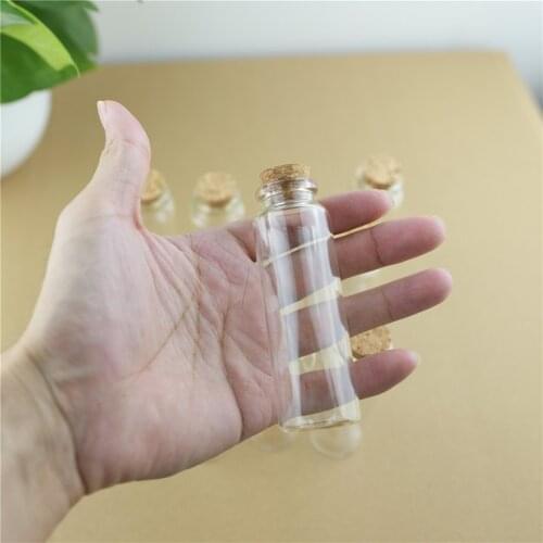 24pcs/lot 30*90mm 45ml Small Glass Jars Storage Container Test Tube Vial Glass Bottle Cork Stopper Transparent Empty Bottles