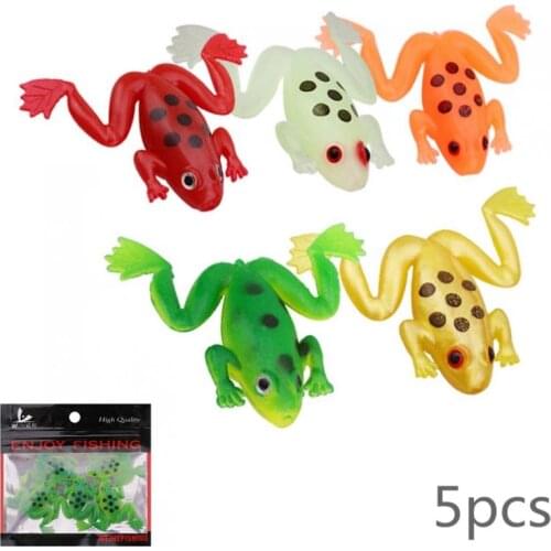 5pcs/lot Soft Frog Baits 2.5g 3cm Mini Simulation Frog Fishing Lures Luminous Colorful Artificial Fresh Water Sea Fishing Bait