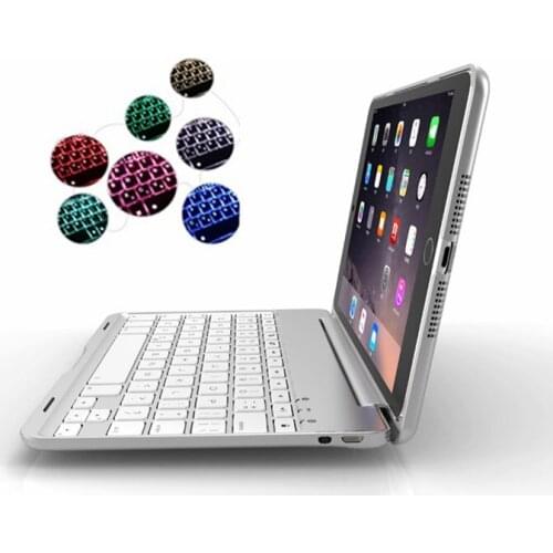 For iPad Mini1/2/3 Case with 7 Colors Backlit Bluetooth Keyboard for iPad Mini 1 Mini 2 Mini 3 Flip Stand Tablet Keyboard Case