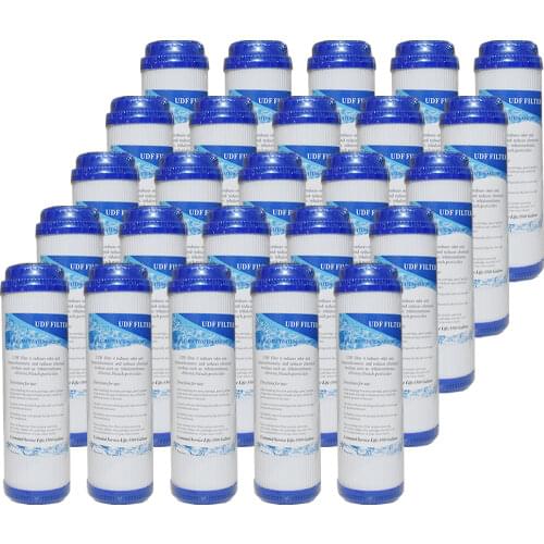 10" X25 PCS Water Purifier Filter UDF/GAC Granular Activated Carbon 5 Microntaste/Odor Carbon Water Filter For Reverse Osmosis