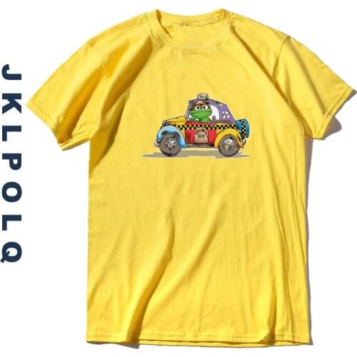 JKLPOLQ Summer Oversized Harakjuku Mens T Shirts Printing Taxi Service Tops Cotton 15 Colors Tees Eu Size XS-3XL