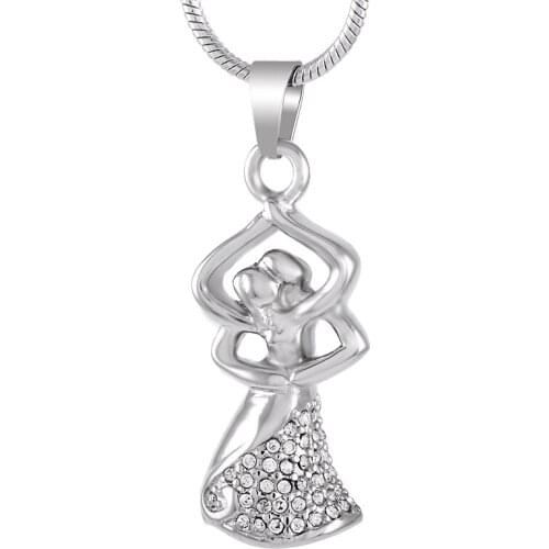 IJD9204 Couples Cremation Jewelry To hold cremated ashes Keepsake Memorial Urn Pendant Necklace For Women Men - Stainless Steel