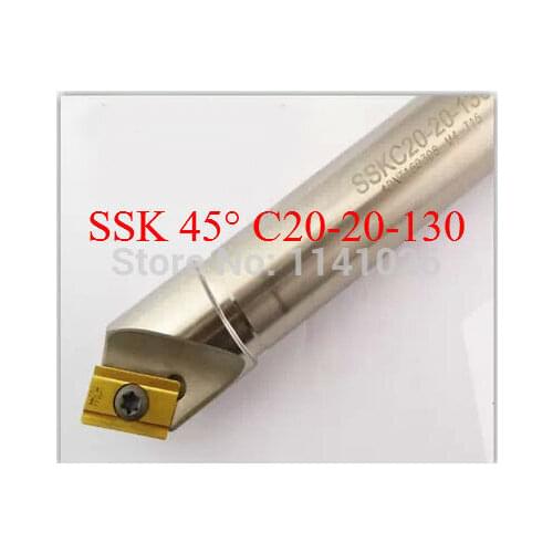 Free Shipping SSK C20-20-130 45 degree indexable chamfer end mills,slot plunge milling and chamfering processing