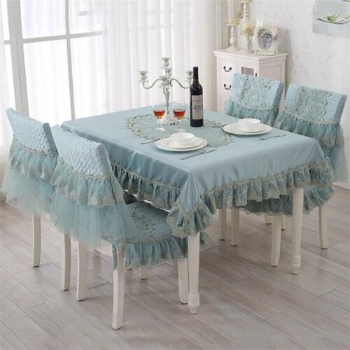 7/5 Pcs/set Household Lace, Table Cloth, Chair Cover, Cushion Set, Romantic And Warm Furnishings, Hotel, Model Room Decoration