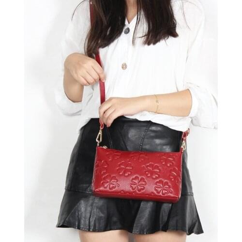 Flower Princess Cow Leather Handbags Summer Women Small Messenger Bag Girl Clutch Bag Female Shoulder Crossbody Bag Purse