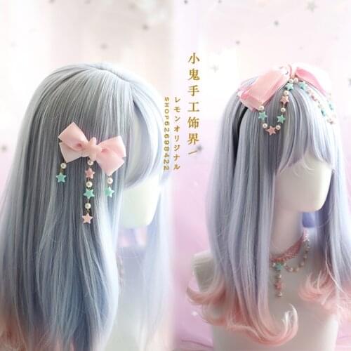 Japanese-style Cute Bow SOFT Girl Hair Bands Lolita Headdress Daily Life KC Simple Headband Headdress Side Clip Star